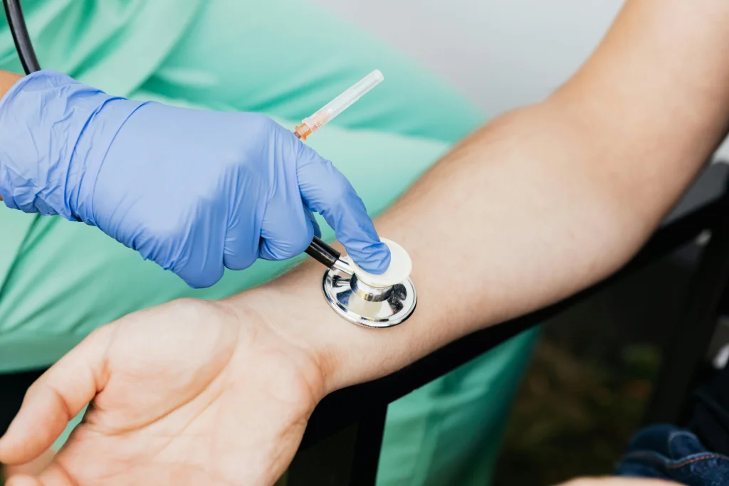A clinician providing specialist cardiovascular care
